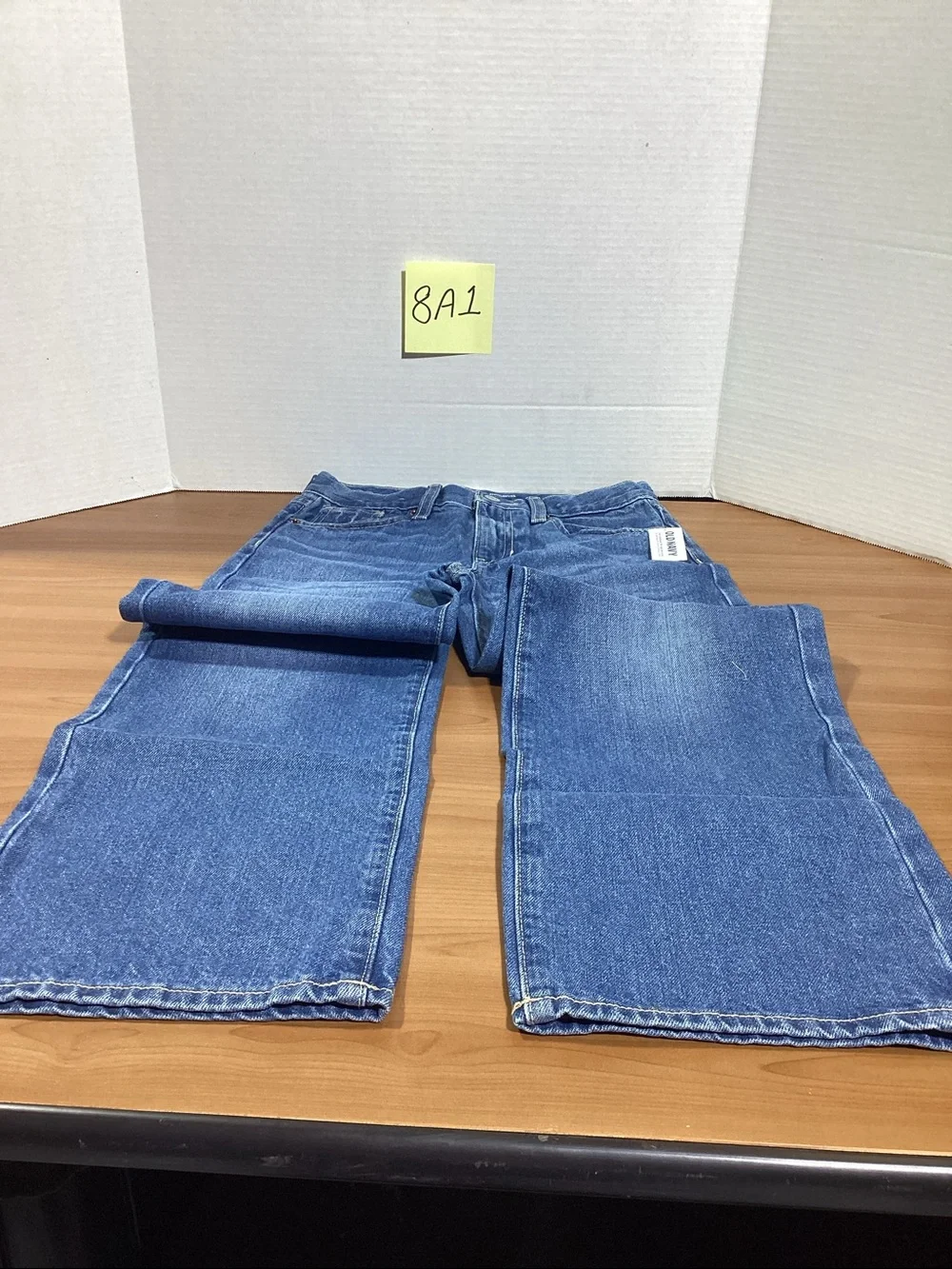 Old Navy Blue Mid-Rise Slouchy Straight Leg Jeans